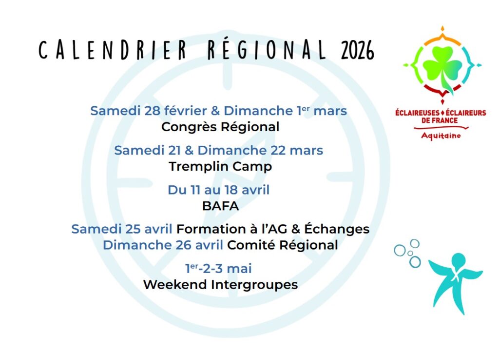 Calendrier Régional 2025-2026